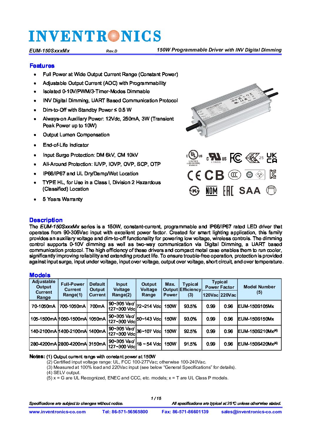 DS-EUM-150SxxxMx_Rev.D - Inventronics